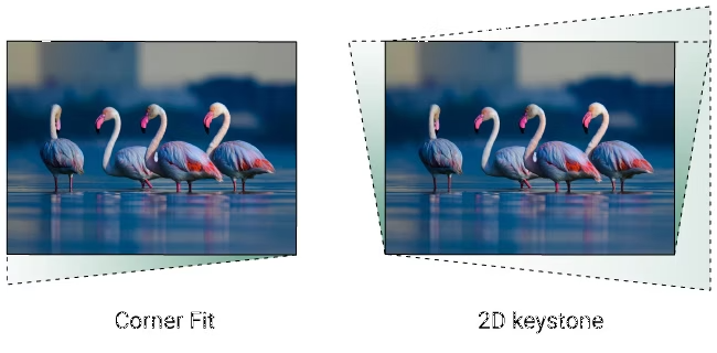 BenQ LW855UST - 2D keystone a korekce rohů