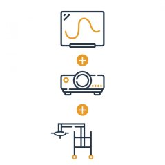 Mobilní komplety bez zdvihu (interaktivní tabule, projektor, mobilní stojan, kabeláž)