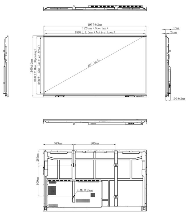 Interaktívny dotykový monitor Avtek TouchScreen 8 Mate 86"