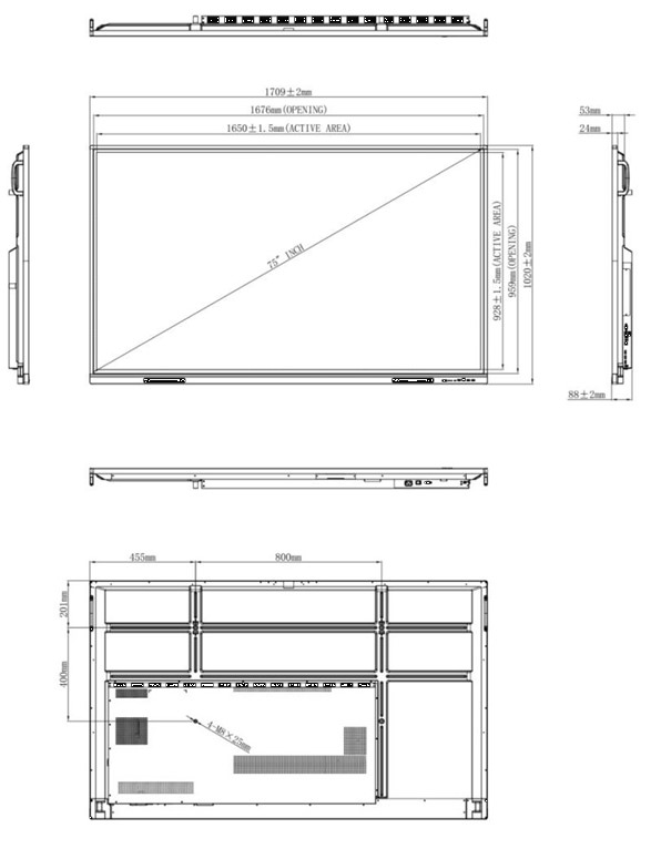 Interaktivní dotykový monitor Avtek TouchScreen 8.1 Mate G 75"