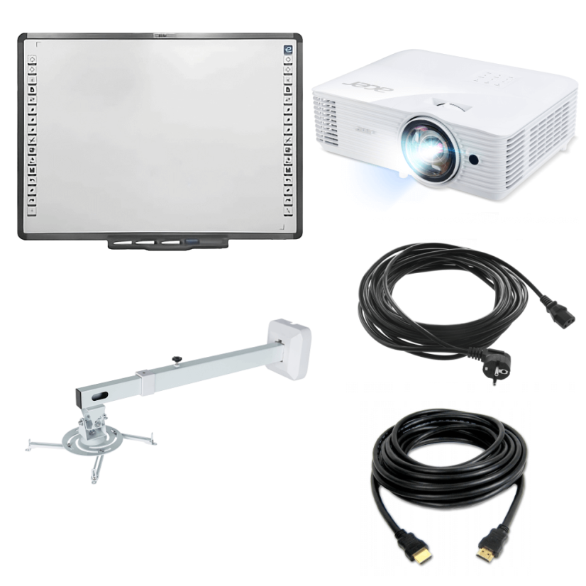 Částečně repasovaná interaktivní sestava - nový projektor a repasovaná tabule - Interaktivní tabule: EliteBoard DC82, Projektor: Acer S1286H